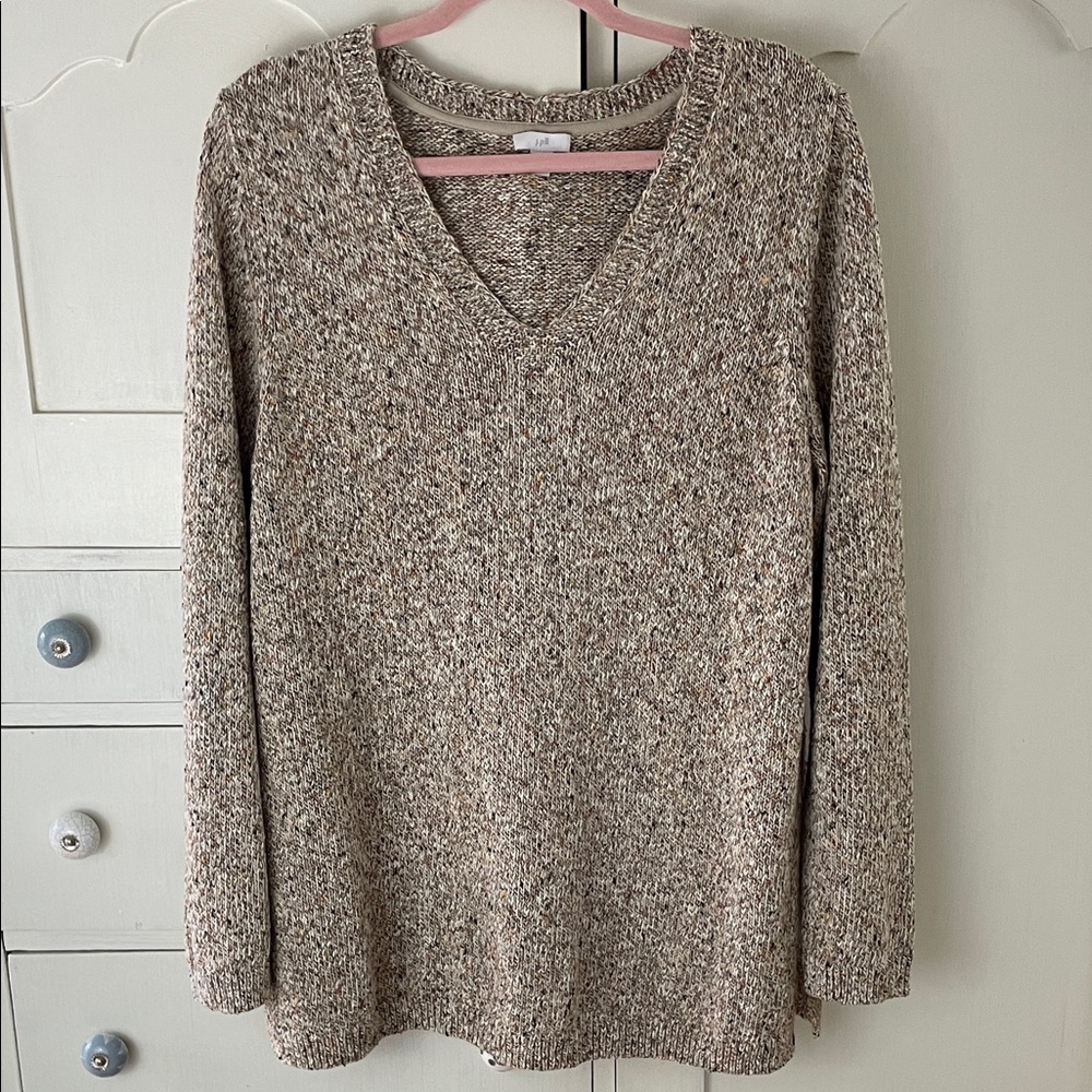 J. Jill V-neck sweater Marled beige L